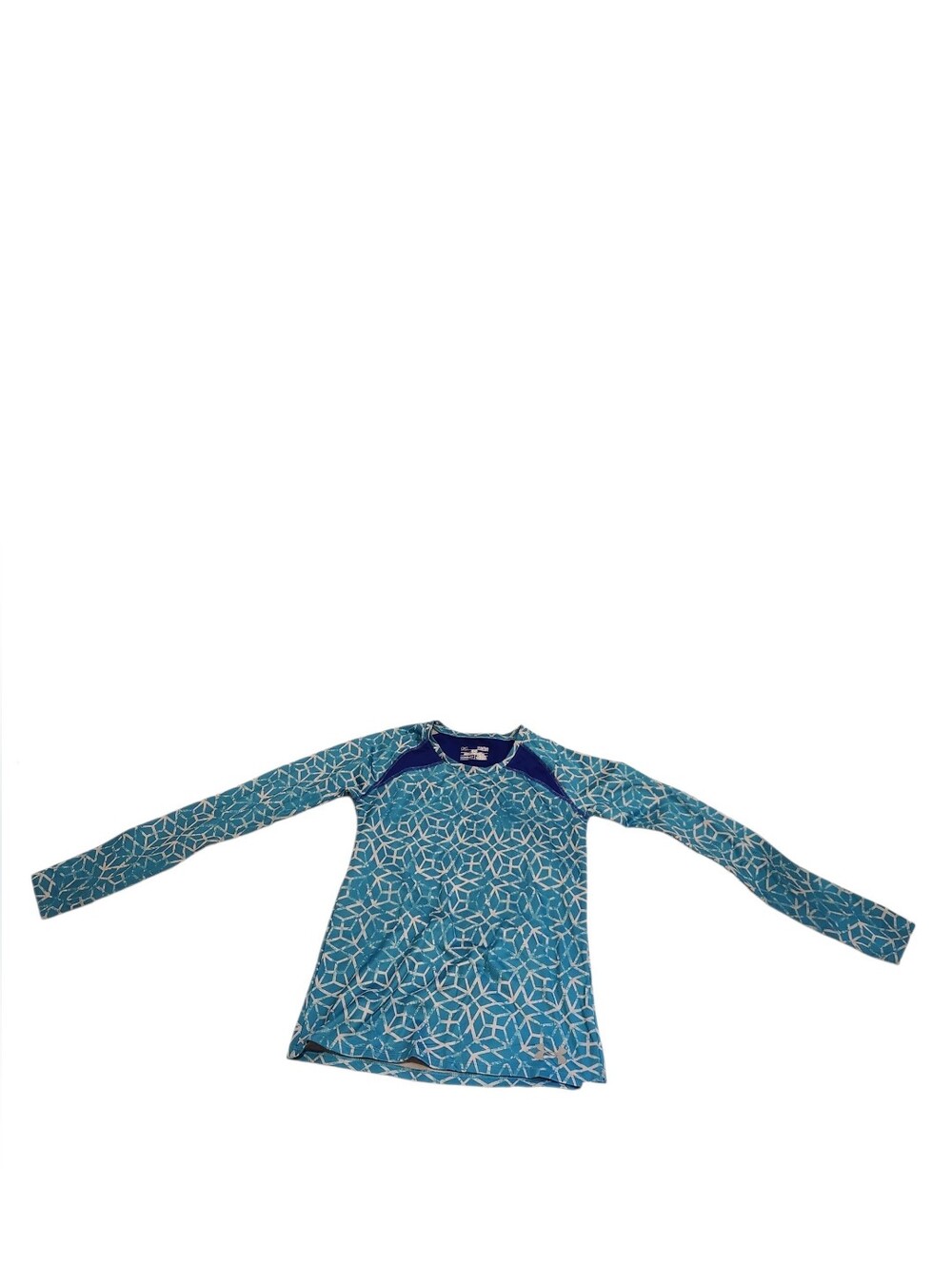 Under Armour ColdGear Youth Girls YLG Fitted Long Sleeve Compression Shirt Blue